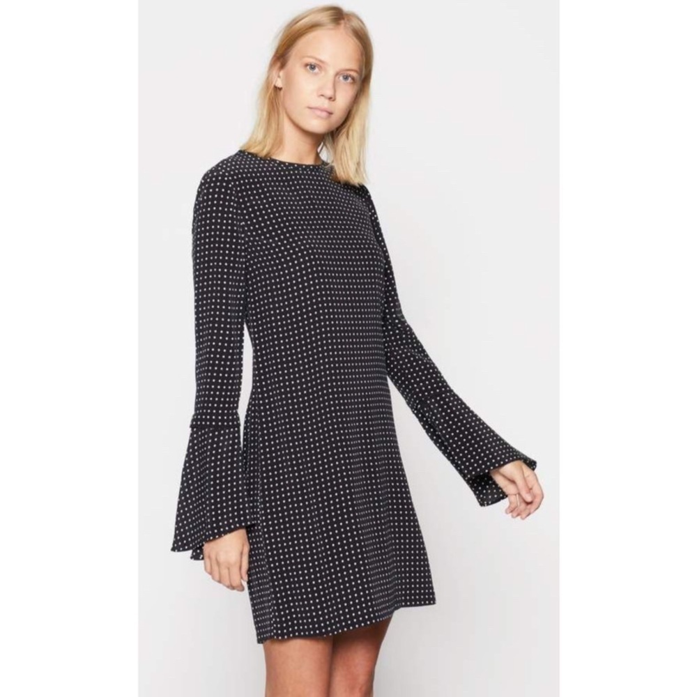 Equipment Mari Silk Dress Polka Dot Mini Ruffle Sleeve Small